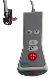 4m Poire d'appel digitale avec fiche jack 3-pôles coudée, programmable avec 4 commandes pictogramme Standard 4 (Type: 2000XP14-3-4)